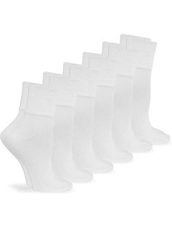 Jefferies Socks Womens Smooth Seamless Turn Cuff Dress Work Casual Socks, 6 Pair