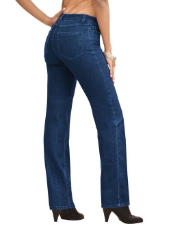 Roaman's Women's Plus Size Straight-Leg Jean With Invisible Stretch Jean