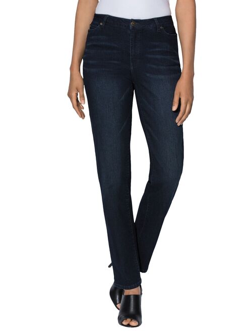 Roaman's Women's Plus Size Straight-Leg Jean With Invisible Stretch Jean