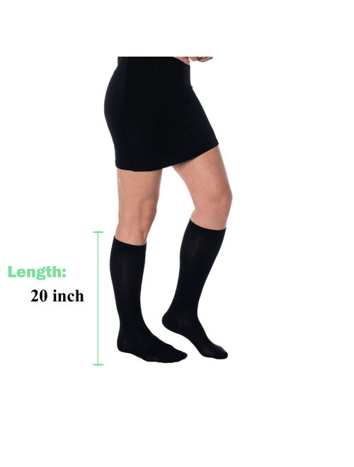 Over The Calf Socks for Men and Women Black 3 PAIRS Boot Socks Size 9-11