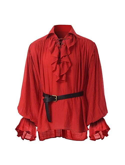 GRACEART Renaissance Men's OR Women's Pirate Shirt Medieval Costume Cotton