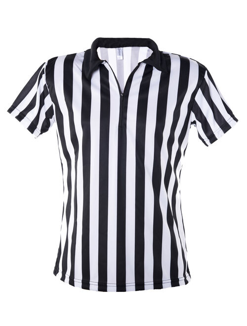 Mato & Hash Women's 1/4 Zip-Up Quarter-Zip Referee Short Sleeve Ref Tee Shirt