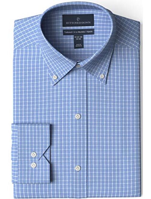 Amazon Brand - Buttoned Down Men's Tailored Fit Button Collar Pattern Dress Shirt