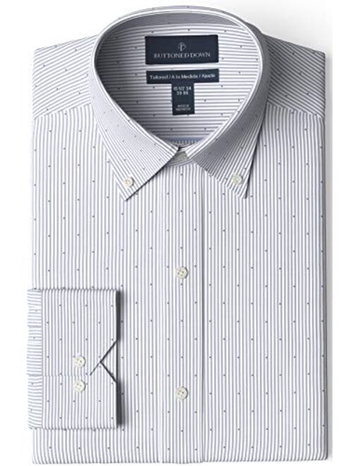 Amazon Brand - Buttoned Down Men's Tailored Fit Button Collar Pattern Dress Shirt