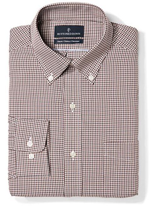 Amazon Brand - Buttoned Down Men's Classic Fit Button Collar Pattern Dress Shirt