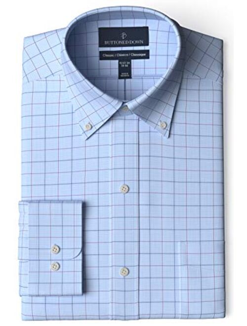 Amazon Brand - Buttoned Down Men's Classic Fit Button Collar Pattern Dress Shirt