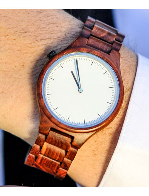 Cabany Co | White & Cherry Brown Wood Bracelet Watch