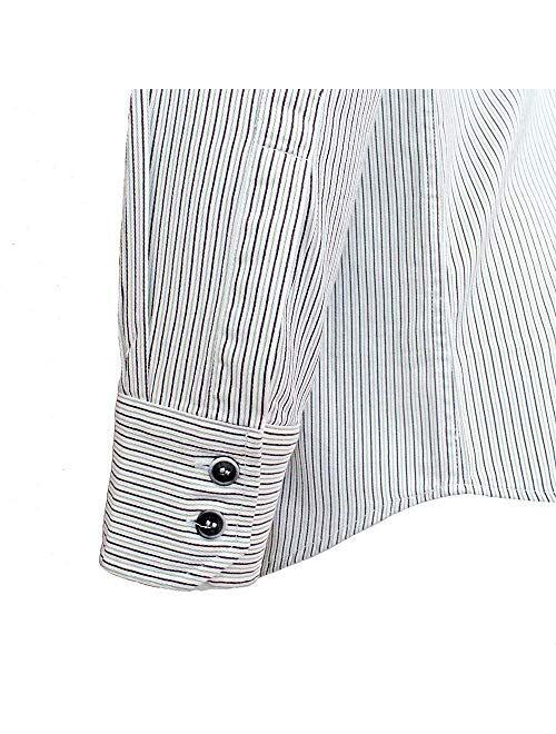 Traditional Irish Grandfather Collarless Striped Shirt for Men