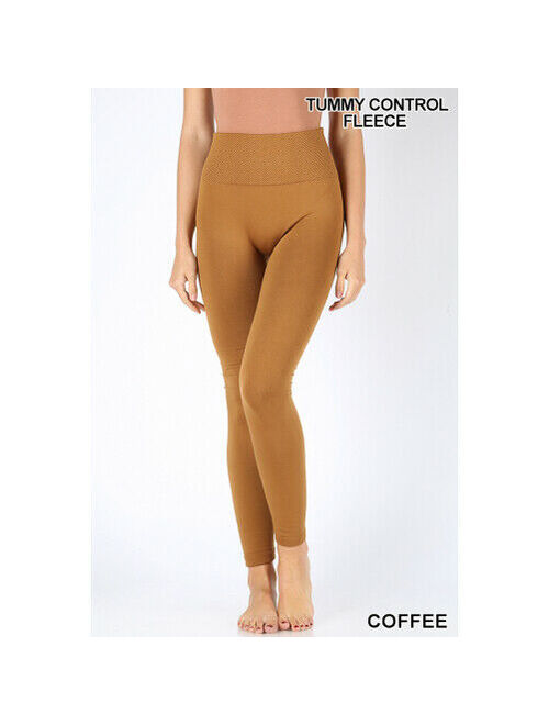 High Rise High Waist Compression Leggings Tummy Control Fleece Seamless & Comfortable