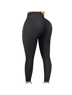 Vaslanda Yoga Pants Ruched Workout Scrunch Leggings Fitness Booty Lifting Textured Leggings Activewear Tights Pants