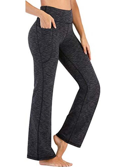 Heathyoga Bootcut Yoga Pants for Women with Pockets High Waisted Workout Pants for Women Bootleg Work Pants Dress Pants