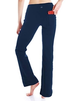 Yogipace,27"/29"/31"/33"/35"/37",Women's Bootcut Yoga Pants Workout Back Pockets