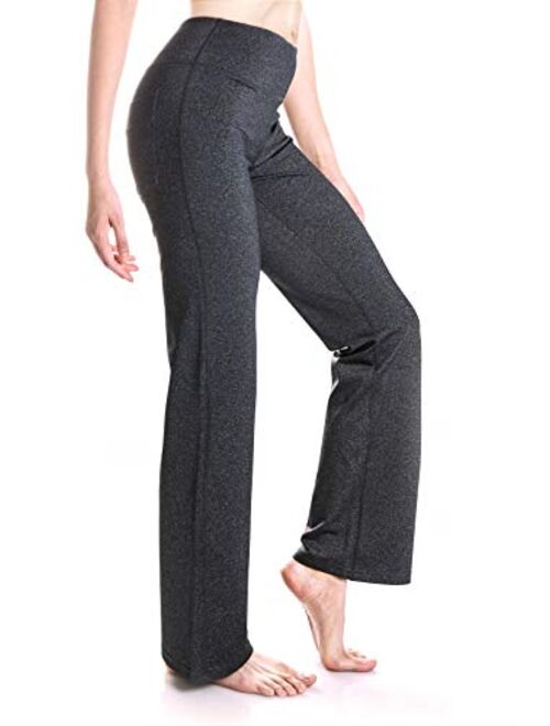 Yogipace,27"/29"/31"/33"/35"/37",Women's Bootcut Yoga Pants Workout Back Pockets