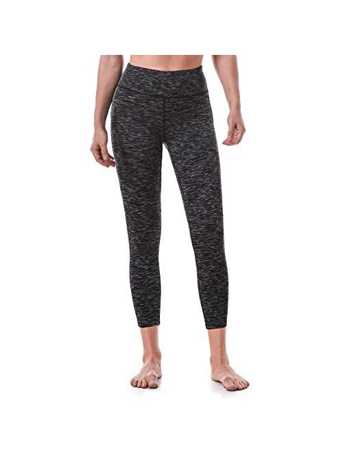 Women's Yoga Pants High Waisted Crop Workout Running Leggings with Side Pocketed Tummy Control Yoga Capris