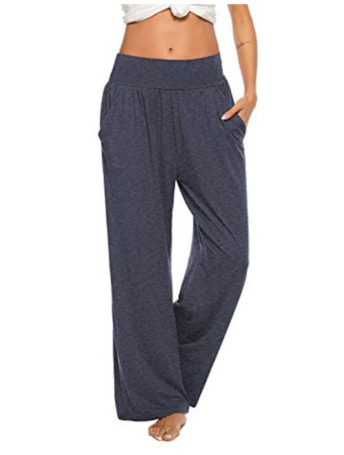 ZJCT Womens Yoga Sweatpants Comfy Loose Casual Wide Leg Lounge Joggers Pants with Pockets