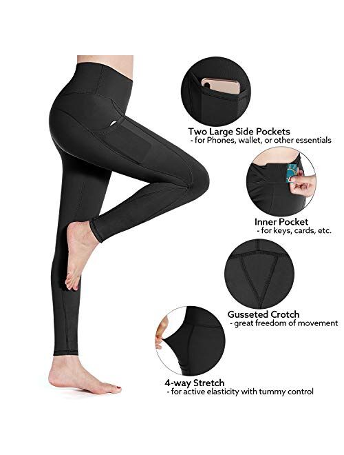 G4Free High Waist Yoga Pants with Pockets Leggings for Women Tummy Control Yoga Tights Running Workout Pants Pockets