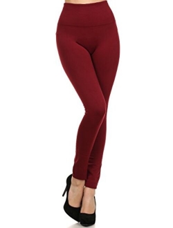 ICONOFLASH Women's High Waist Compression Fleece Leggings- Regular & Plus Sizes