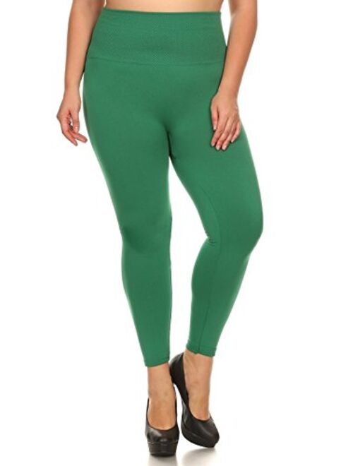 ICONOFLASH Women's High Waist Compression Fleece Leggings- Regular & Plus Sizes