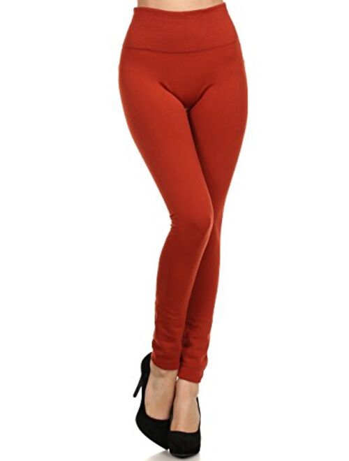 ICONOFLASH Women's High Waist Compression Fleece Leggings- Regular & Plus Sizes