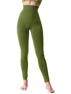 Women's High Waist Compression Top Leggings French Terry Lining