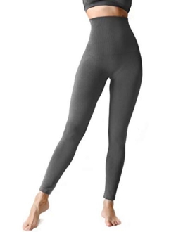 Women's High Waist Compression Top Leggings French Terry Lining