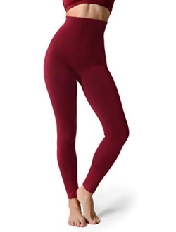 Women's High Waist Compression Top Leggings French Terry Lining