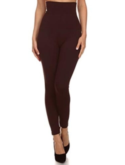 Women's High Waist Compression Top Leggings French Terry Lining