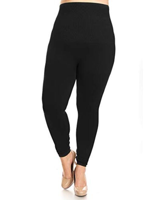 Women's High Waist Compression Top Leggings French Terry Lining