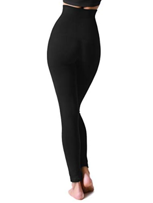 Women's High Waist Compression Top Leggings French Terry Lining