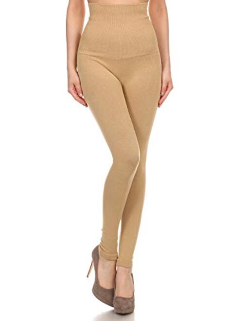 Women's High Waist Compression Top Leggings French Terry Lining