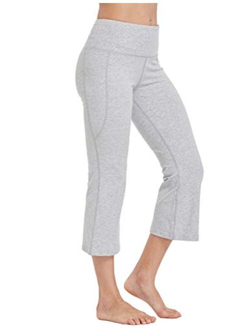 BALEAF Yoga Workout Capris for Women Lounge Flare Pants Casual Work Bootcut with Side Pockets - 21"