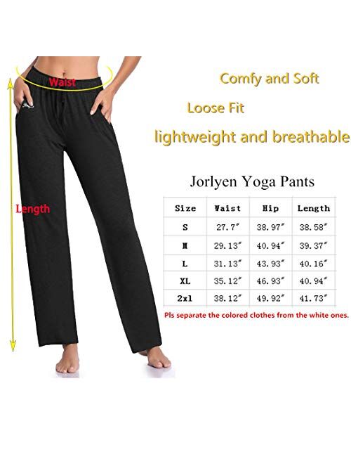 Women's Yoga Pants Long Modal Comfy Drawstring Trousers Loose Straight-Leg for Yoga Running Sporting with Pockets