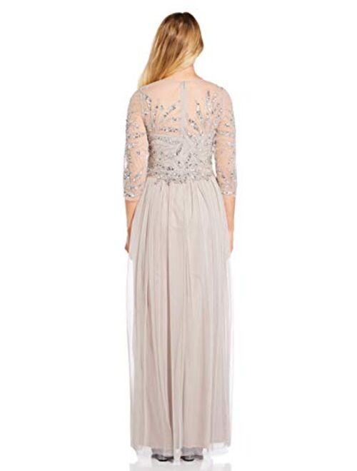 Adrianna Papell Women's Long Beaded Dress Gown