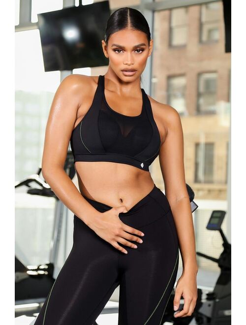 Stitched Up Active Sports Bra In Sculpt Tech - Black