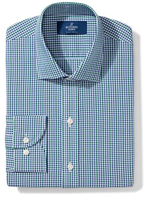 Amazon Brand - Buttoned Down Men's Slim Fit Spread Collar Pattern Dress Shirt