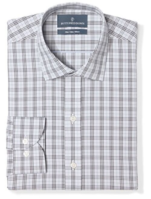 Amazon Brand - Buttoned Down Men's Slim Fit Spread Collar Pattern Dress Shirt