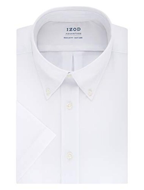 IZOD Men's Short Sleeve Dress Shirt Regular Fit Stretch Cool FX Cooling Collar Solid