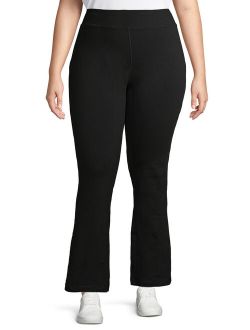 Athletic Works Women's Dri-More Core Athleisure Relaxed Fit Yoga Pants  Available in Regular and Petite Size S Black