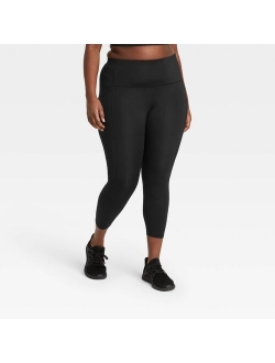 Women's Sculpted Linear Laser Cut High-Waisted 7/8 Leggings 25" - All in Motion