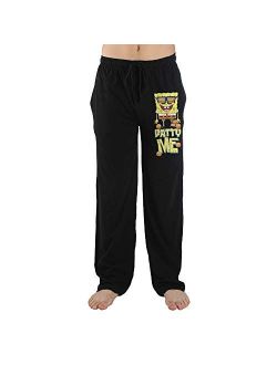 Mens Black Spongebob Krabby Patty Cartoon Character Sleep Pants