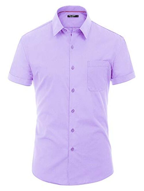 Paul Jones Mens Casual Dress Shirts Button Down Short Sleeve Business Shirt