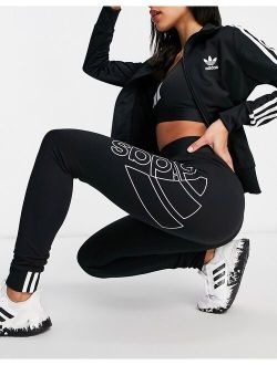 Training leggings in black with side logo