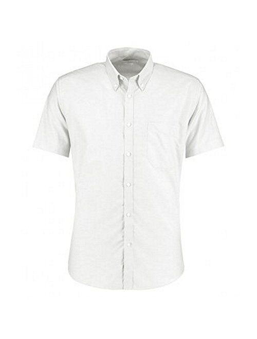 KUSTOM KIT Mens Slim Fit Short Sleeve Oxford Shirt