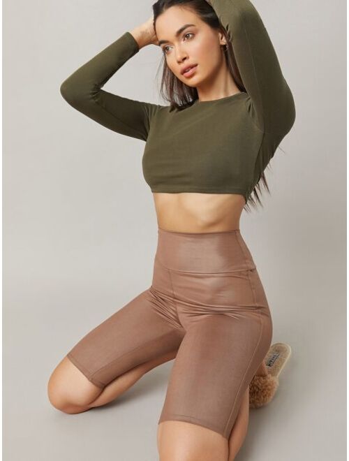 Shein Solid Fitted Crop Top