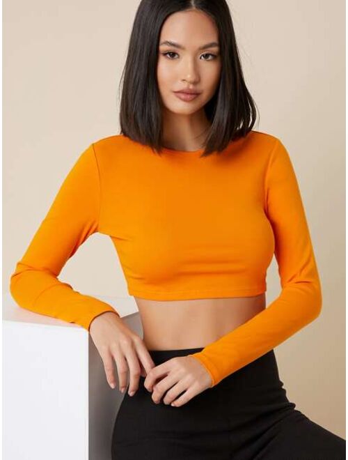 Shein Solid Fitted Crop Top