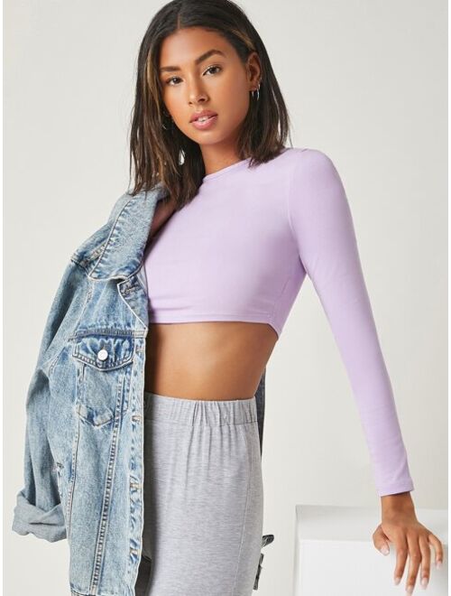 Shein Solid Fitted Crop Top