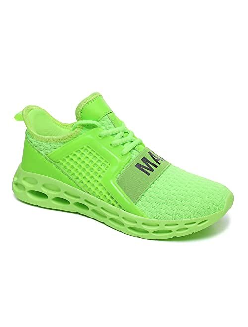 GSLMOLN Mens Breathable Tennis Sport Shoes for Workout Walking Outdoor Blade Slip on Casual Fashion Sneakers