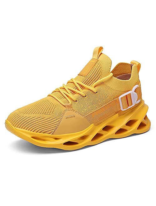 GSLMOLN Mens Breathable Tennis Sport Shoes for Workout Walking Outdoor Blade Slip on Casual Fashion Sneakers