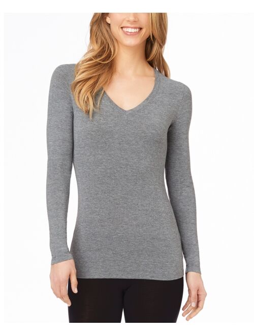 Cuddl Duds Softwear with Stretch Long Sleeve V-Neck Top for Women