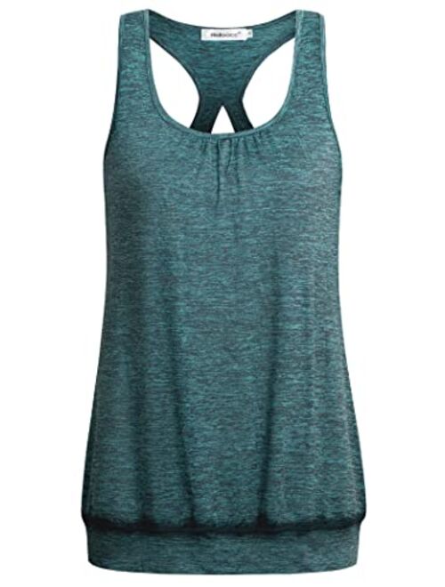 Helloacc Womens Scoop Neck Sleeveless Loose Fit Sport Racerback Workout Tank Top